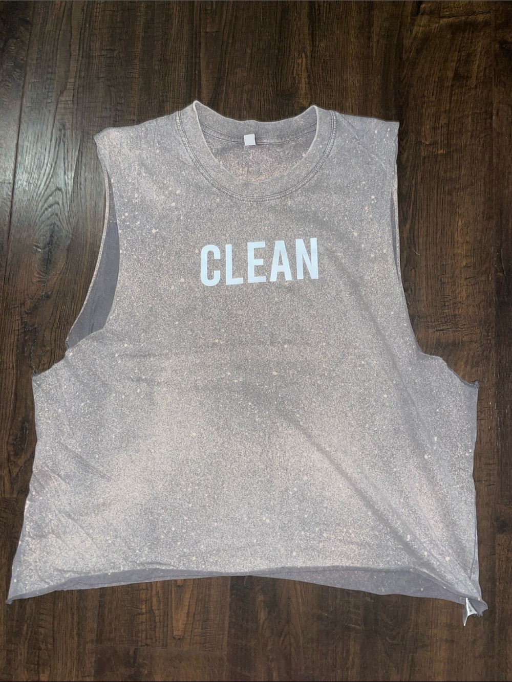 CLEAN Graphic Muscle Tank Top - Washed Gray